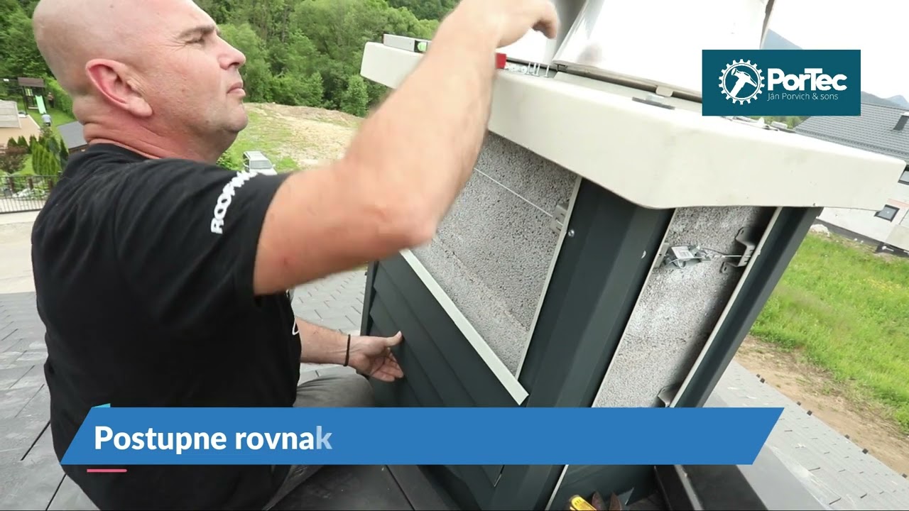 Kazetové oplechovanie komína PorTec, horizontalné kazety HOK
