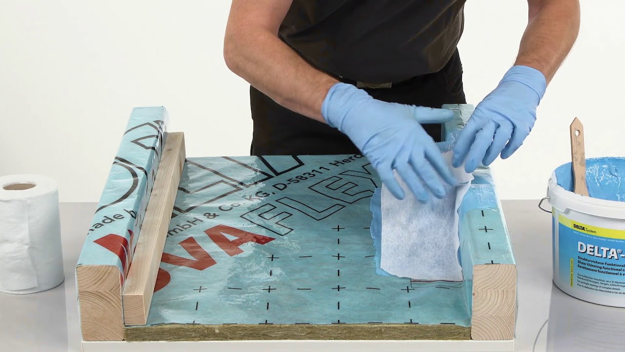 Luftdichter Anschluss schwieriger Dachdetails (Kehlsparrenkopf) mit DELTA®-LIQUIXX