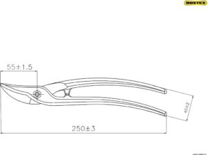 Nožnice na plech výstrihové, dĺžka 250 mm ROSTEX 2344